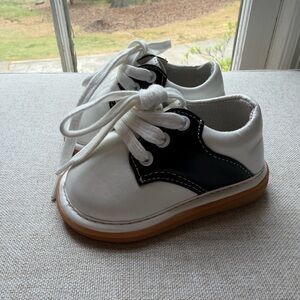 White and Navy Saddle Shoes